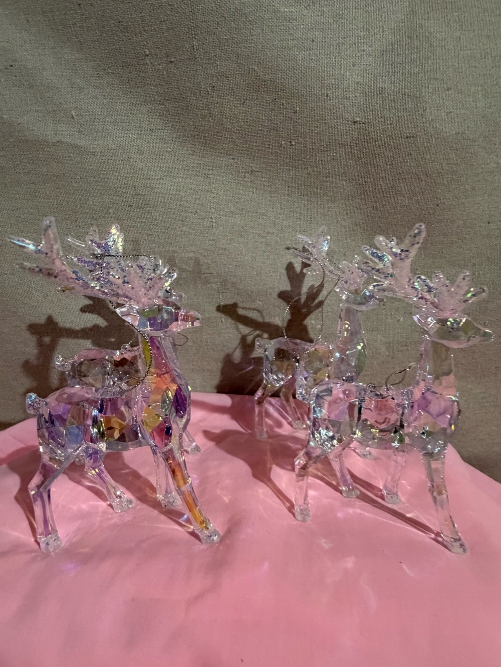 Crystal Reindeer Figurines - glitter horns 4 available